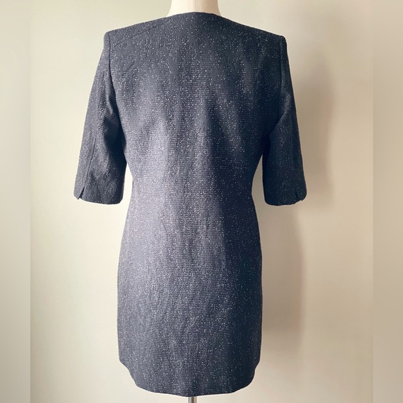 Tahari | Topper Jacket/Long Blazer 3/4 Sleeve | Black Textured | Size 6 - Picture 3 of 7